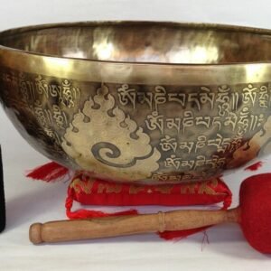 Home yogi singing bowl mantra carved sound healing tibetan 30 cm large bowl sound bath reiki chakra healing bowl