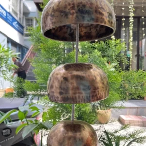 premium 3 layer tiger eye hanging singing bowl set chakra healing & meditation