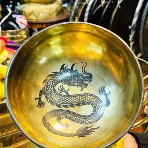 8 inches Dragon Carved Singing Bowl-Chakras Healing-Singing Bowls For Meditation