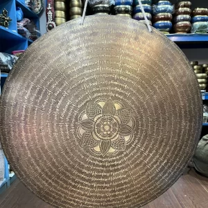 flower carved tibetan gongs perfect for sound healing